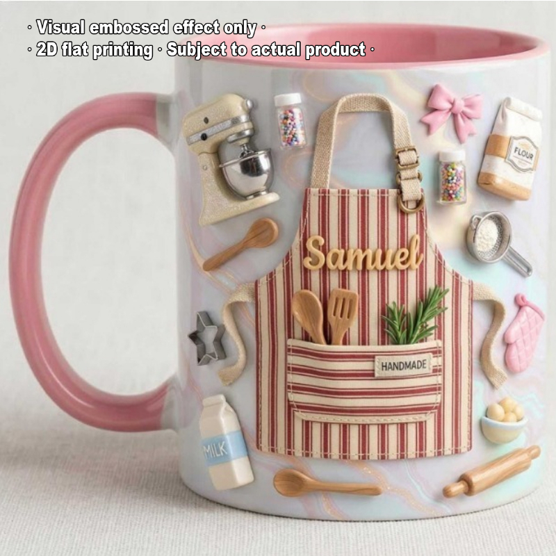 Coffee Tea Name - แก้วเซรามิกพิมพ์ลาย 2D แบบกำหนดเองพร้อมชื่อหรือข้อความส่วนตัว สำหรับกาแฟ ชา โกโก้