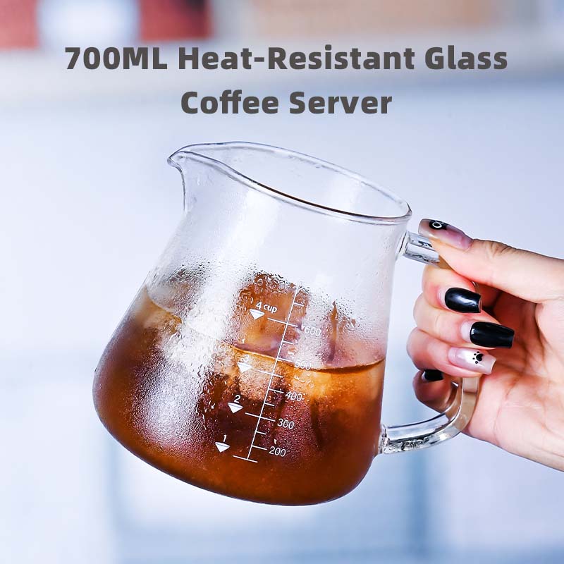 Coffee Tea And Sugar Set - ชุดกาแฟดริปและกาน้ำชาแก้วโบโรซิลิเกตคุณภาพสูง 700 มล. พร้อมกาน้ำร่วมดื่ม