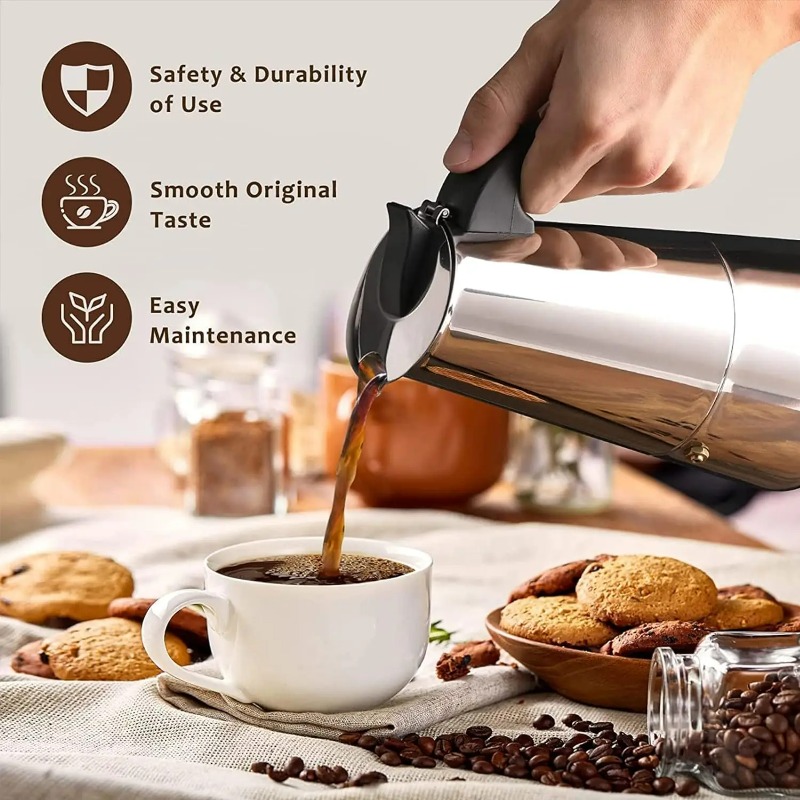 หม้อกาแฟโมคค่า 6 ถ้วย สเตนเลสส - Moka Pot Stove บทวิจารณ์และราคา