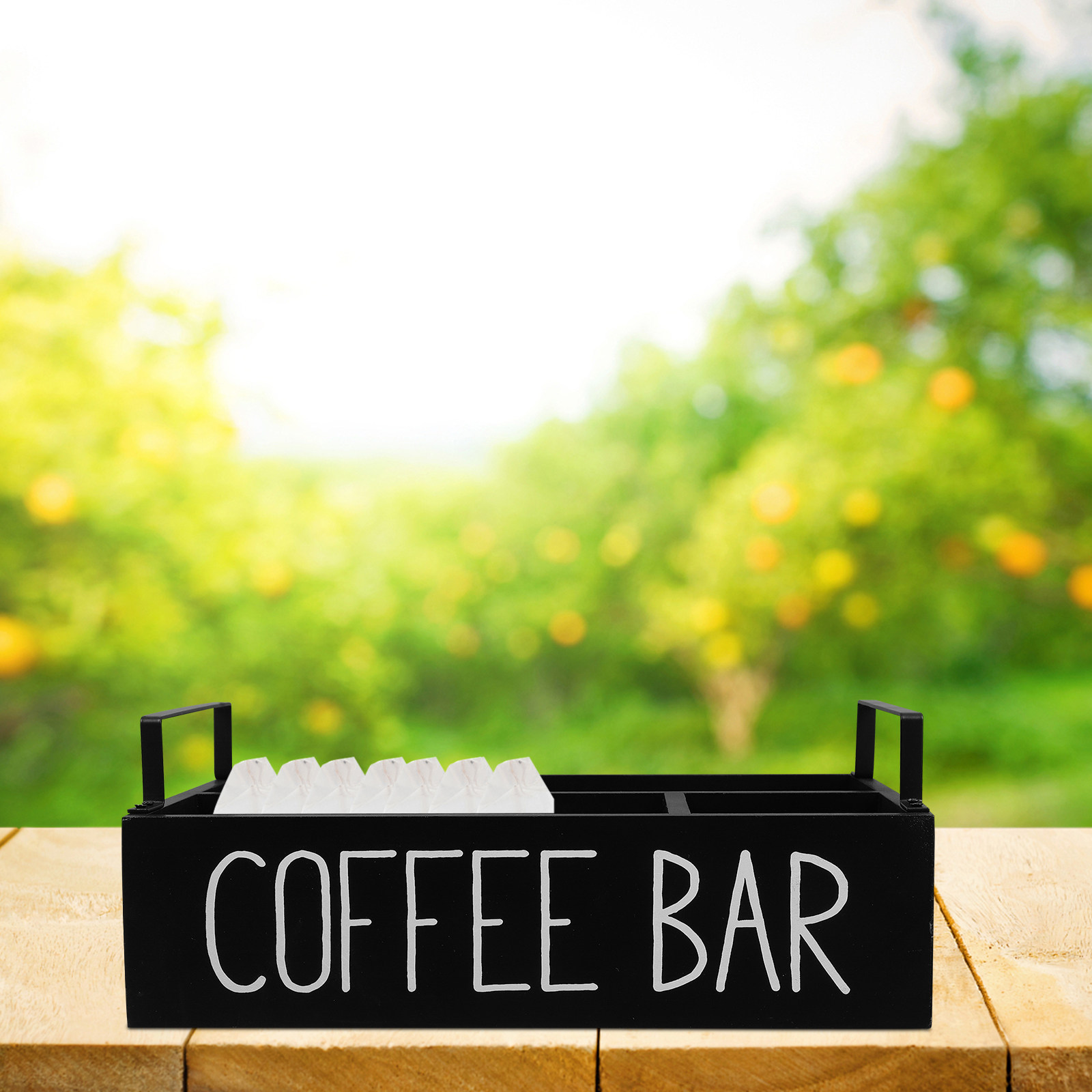 กล่องจัดระเบียบถุงชาไม้ หลายช่ - Coffee Tea Sugar บทวิจารณ์และราคา
