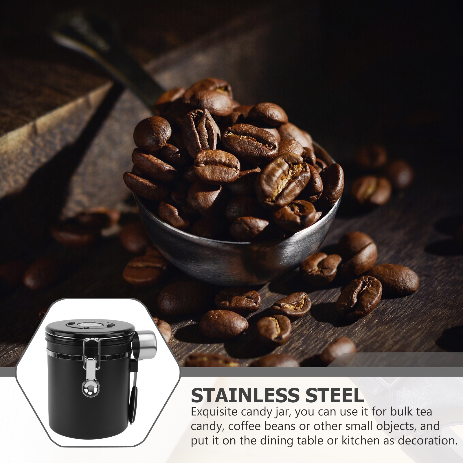 1 ชิ้น ภาชนะเก็บเมล็ดกาแฟ สแตน - Coffee Tea Sugar บทวิจารณ์และราคา