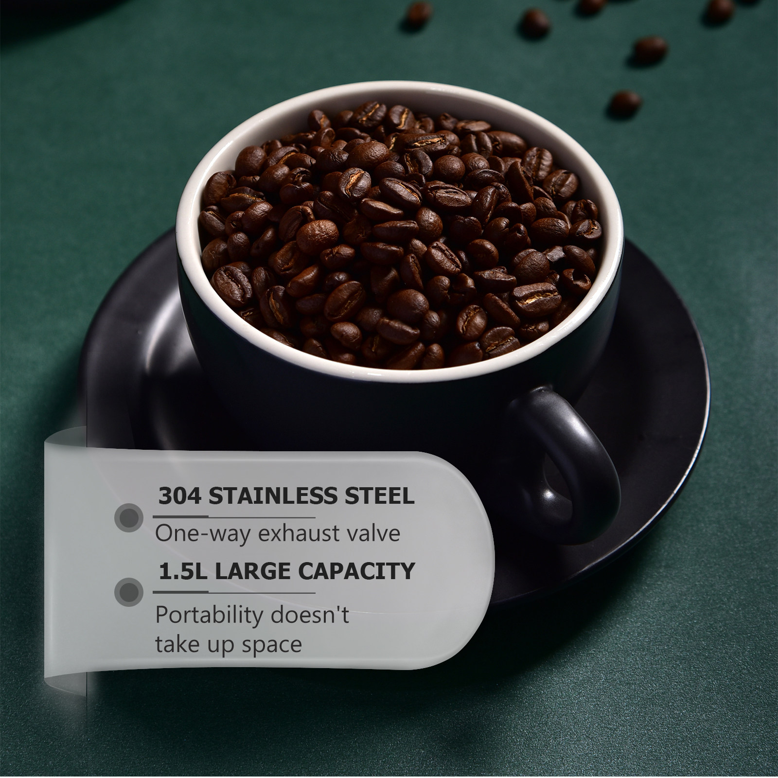 1 ชิ้น ภาชนะเก็บเมล็ดกาแฟ สแตน - Coffee Tea Sugar บทวิจารณ์และราคา
