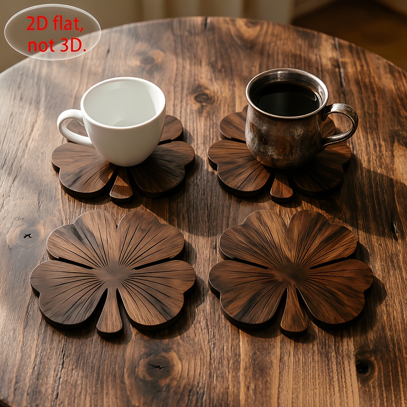 ชุดที่รองแก้วไม้รูปใบโคลเวอร์  - Coffee Tea And Sugar Set บทวิจารณ์และราคา