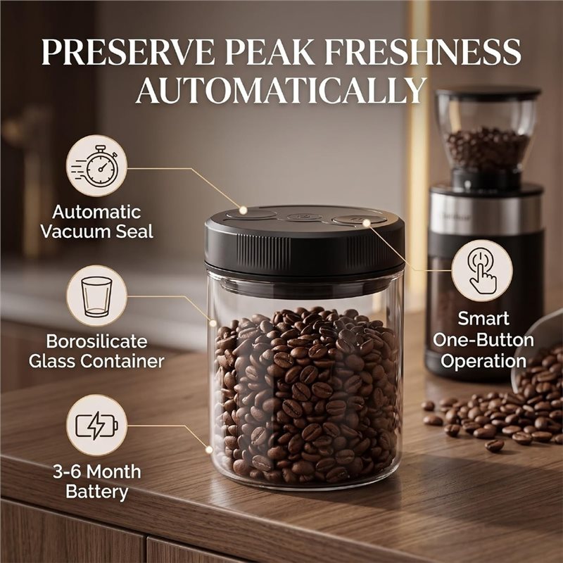 กระปุกเก็บกาแฟแบบสุญญากาศอัตโน - Coffee Tea Sugar บทวิจารณ์และราคา